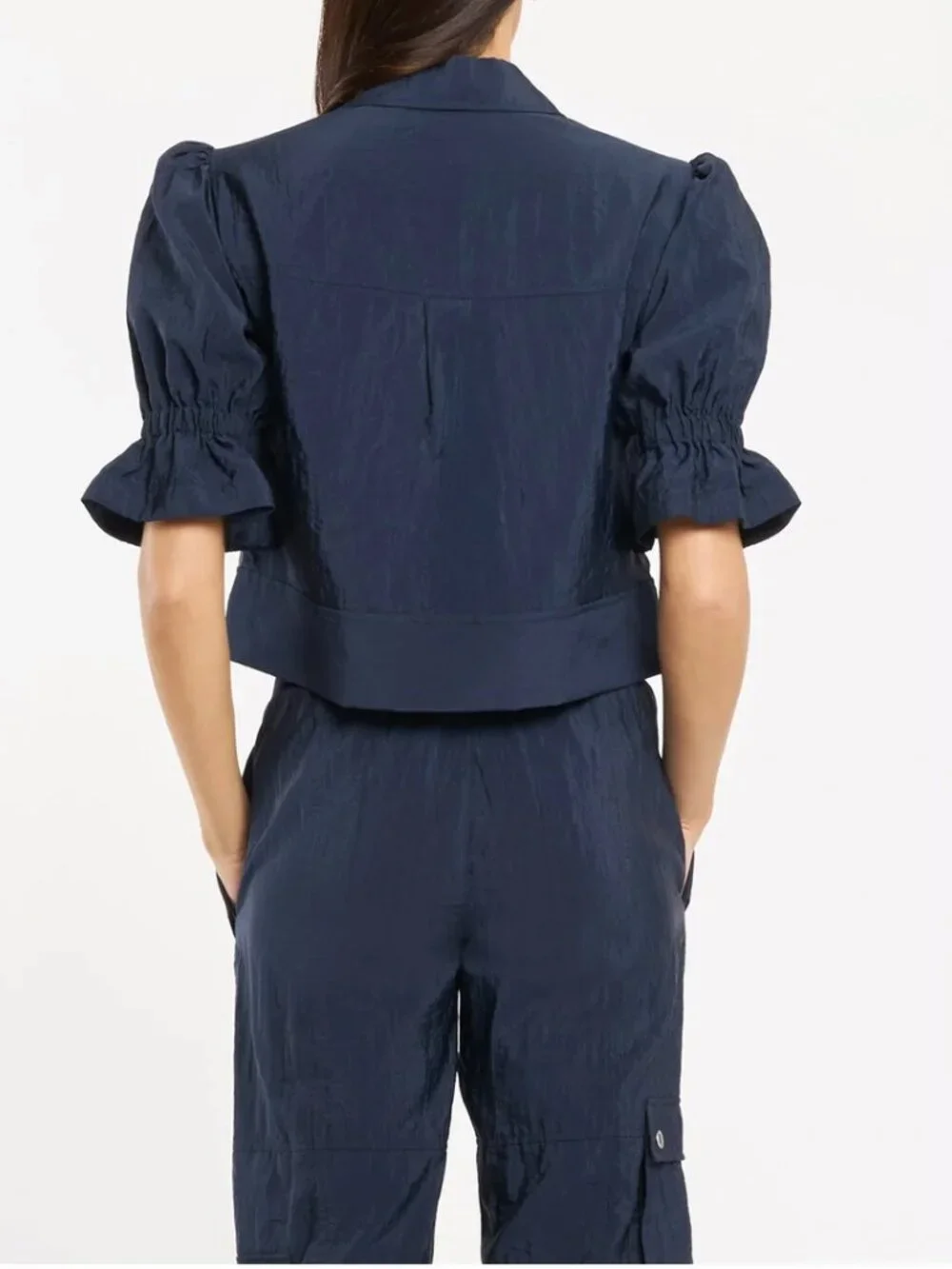 Cinq a Sept Holly Parachute Jacket & Pant Set Navy Blue Matched Set Quiet Lux